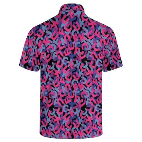 wunjqen Golf Polos for Men Funny Moisture Wicking Golf Shirts Performance Quick-Dry Polo Shirts Short Sleeve, Hidden Words, X-Large — view 2