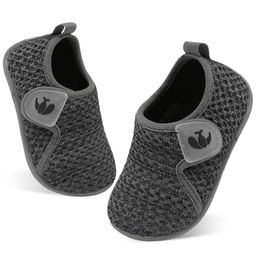 JOINFREE Baby Girls Shoes Boys Sneakers Barefoot Infant First Walking Shoe Sports Sneaker Dark Grey 12-18 Month Infant — view 5