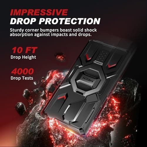 TONGATE for Samsung Galaxy S26 Ultra Case with Magnetic Stand, Compatible with MagSafe [Built-in Camera Cover & Ring Holder][Military-Grade Protection] Anti-Slip Rugged Phone Case for S26 Ultra, Black — view 3