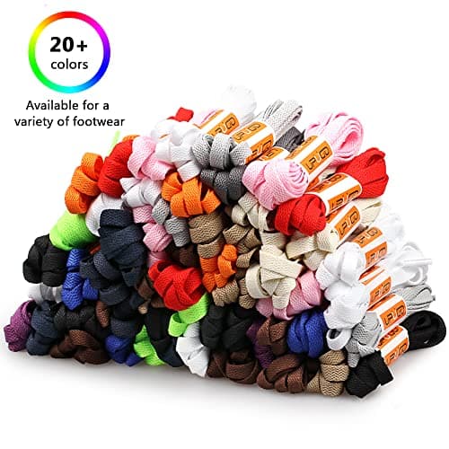 3 Pair Flat Shoe laces, 8mm Wide Shoelaces — view 6
