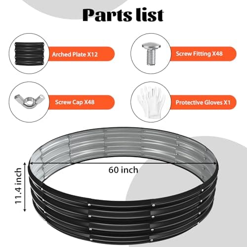 YSEJOMP 60 Inch Round Galvanized Fire Pit Ring/Fire Ring - Foldable and Perfect for Outdoor Gatherings and Campfires in The Yard/Garden/Park/Beach (Black+Gray, 5 FT Diameter+1 FT Tall) — view 3