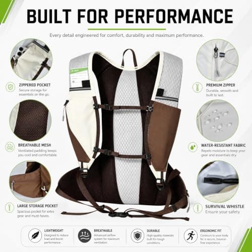 15L Hiking Backpack,Small Hiking backpack for Women(Off-white) — view 3