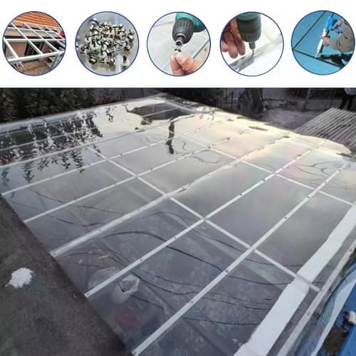 Polycarbonate Panel Roofing Sheets,Clear Acrylic Plastic Sheet,UV Protection,Outdoor Rainproof Roof Sheet,Sunroom Roofing Cladding,for Greenhouse,Awning Shed Cover,Easy Cut (0.6x2m(2x6.6ft)) — view 5