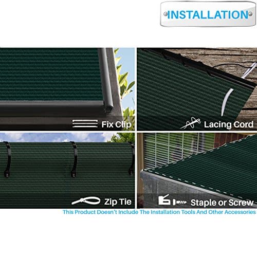 Patio 8' x 40' Sun Shade Fabric Roll 6/8/12 FT Shade Cloth for Patio, Outdoor Mesh Sail Sun Shades Canopy Replacement Pergola Cover for Backyard Deck Porch, Green — view 3