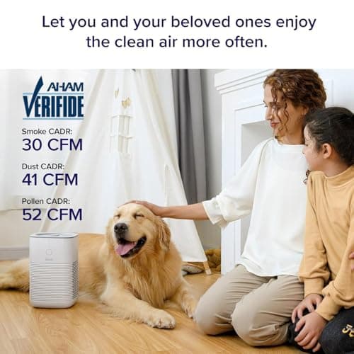 Levoit Air Purifiers for Bedroom Desktop, Purificateur d'air for Smoke Odor Allergies Dust with Aroma Pad, AHAM VERIFIED, Air Freshener Filter Cleaner with Quiet Sleep Mode, LV-H128
