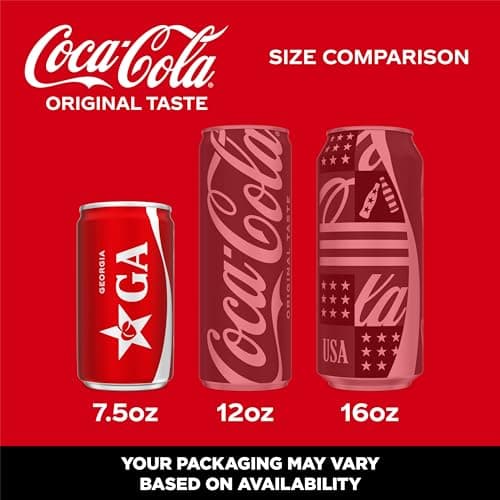 Coca-Cola Soda Soft Drink Fridge Pack Mini Cans, 7.5 fl oz, 10 Pack — view 2
