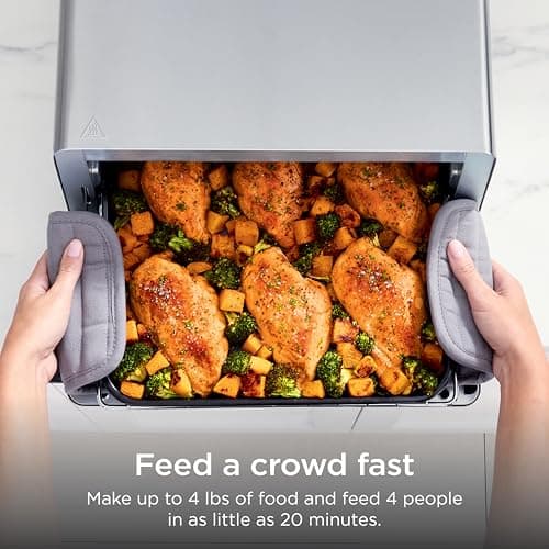 Ninja Air Fryer Toaster Oven Combo | 8-in-1 Functionality | Flip Up & Away for Storage Space | Air Fry Basket, Sheet Pan, Wire Rack & Removable Crumb Tray |1800 Watt | Stainless Steel | SP151 — view 5