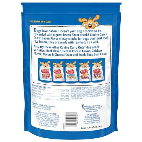 Canine Carry Outs Dog Treats, Bacon Flavor, 22.5 Ounce (Pack of 4), Made with Real Bacon — view 2