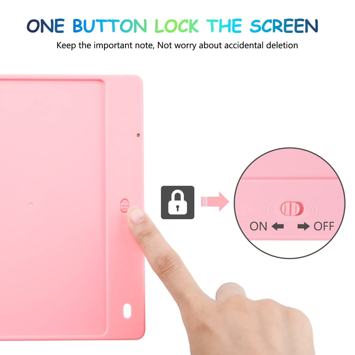 Vicloon Tableta de Escritura LCD, 10" Tablero de Dibujo Electrónico para Niños, Tablero de Graffiti de con Bloqueo de Pantalla borrable para Pinturas niños y Juguete Educativo para Clase Oficina Casa — view 5