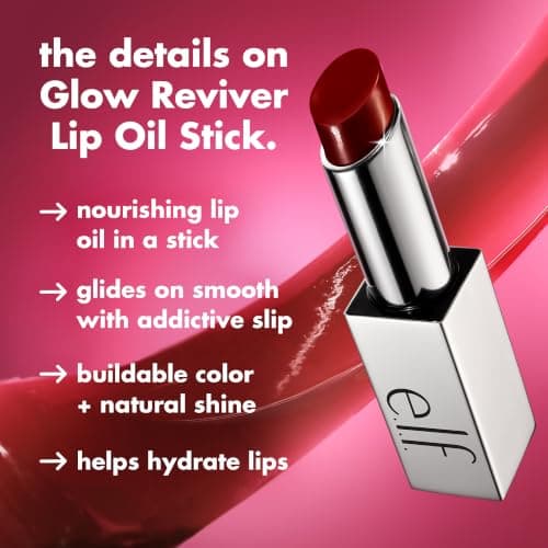 e.l.f. Glow Reviver Lip Oil Stick, Tinted, Non-Sticky & Hydrating For A Soft-Shine Finish, Vegan & Cruelty-Free, Cara-melt — view 3