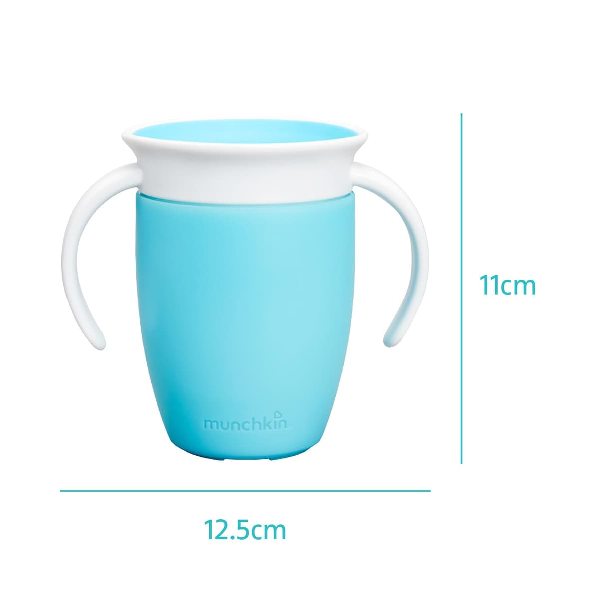 Munchkin Miracle 360 Sippy Cup | Trainer Toddler BPA Free Baby & Toddler Cups w.Handles | Non Spill | Dishwasher Safe Baby | Leakproof | 6+ Months| 7oz/207ml | 2 Pack | Blue/Green — view 8