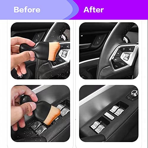 AOCISKA Car Interior Detailing Brush,Soft Bristle Cleaning Brush Car Detailing Brush Dusting Brush,Car Interior Cleaning Tool,Auto Detail Brush Car Dash Duster Brush (Brown) — view 4