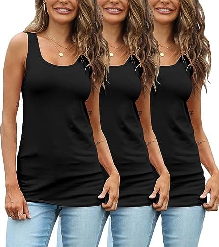 TAIPOVE Workout Tank Tops for Women Summer Scoop Neck Sleeveless Shirts Sports Gym Exercise Yoga Tshirts Cotton