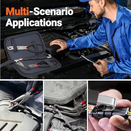 Preciva 3 PCS Electrical Disconnect Pliers, Automotive Electrical Connector Pliers, Electric Plug Plier Connector Separator for Cars, Automotive Wire Locking Push Tab — view 6