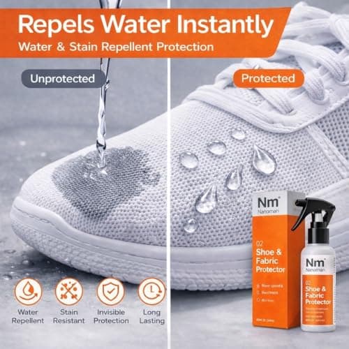 Nanoman Shoe & Fabric Protector Spray 250mL – Waterproof & Stain Repellent for Sneakers, Suede, Leather & Clothing | PFAS-Free — view 2
