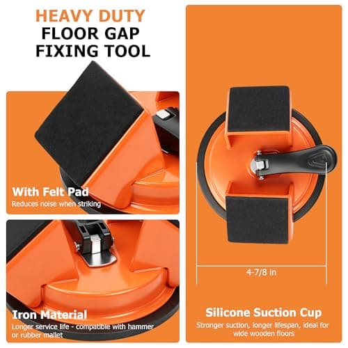 Floor Gap Fixer Tool Heavy Duty Suction Cup for Laminate Vinyl LVP Wood Flooring Gap Repair Kit with Plank Grabber — view 5
