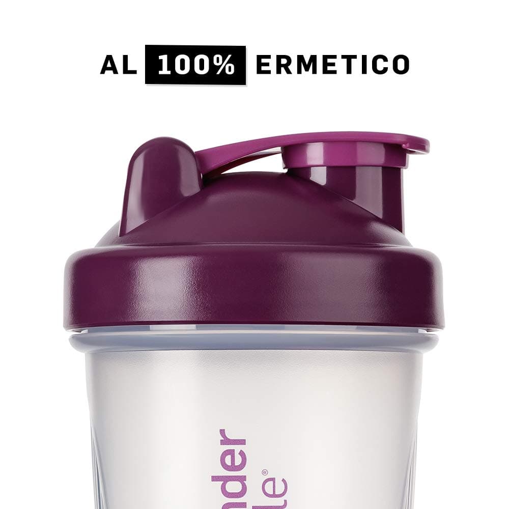BlenderBottle Classic Botella de agua | Botella mezcladora de batidos de proteínas | con batidor Blenderball | libre de BPA | 590ml - blanco — view 2
