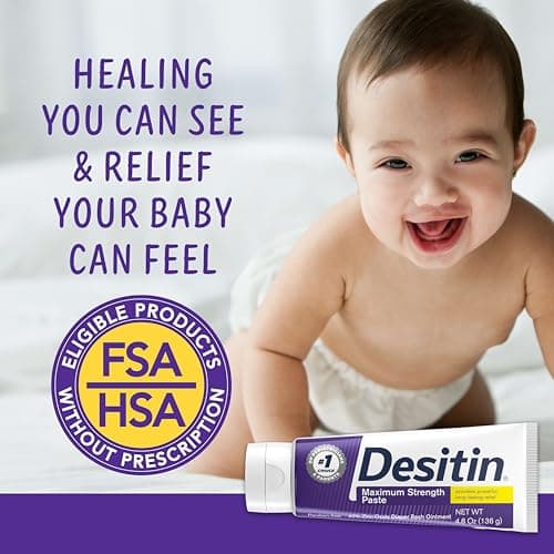 Desitin Maximum Strength Paste, 40% Zinc Oxide Paste, Diaper Rash Healing Ointment for Immediate Relief, Dermatologist Pediatrician Tested, Helps Heal Diaper Rash, Protects Up to 12 Hours, 4.8 Oz Tube — view 4