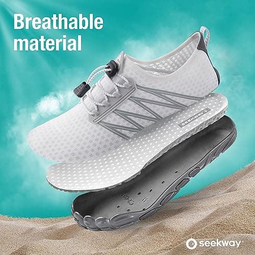 SEEKWAY Water Shoes for Women Adult Quick-Dry Aqua Sock Barefoot Men for Beach Swim River Pool Lake Hiking Kayaking Surfing Gradient Dark Grey — view 2