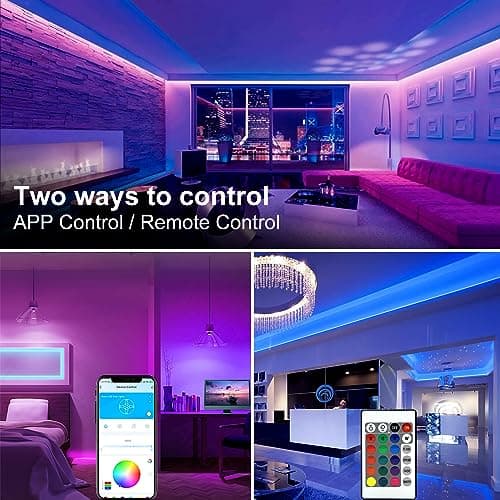 DAYBETTER LED Strip Lights 130ft Lights Strip for Bedroom, Desk, Indoor Room Bedroom Birthday Gifts RGB Decor with Remote and 24V Power Supply — view 4