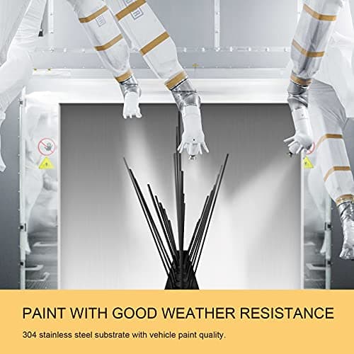 OFFO Bird Spikes Pre-Assembled Cover 24 Feet/7.3 Meters for Pigeons Small Birds, Durable Spikes with Stainless Steel, Bird Spikes for Fence Roof Mailbox Window Matte Black — view 2