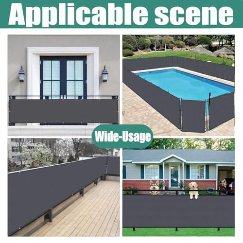 ZHhan Balcony Privacy Screen for Backyard Deck Patio Balcony Fence Porch Sun Shade PVC UV Protection Sun Wind 8 Days DeliveSapphire 14 Colors 20 Sizes 420D(Blue,5.2'x24.6') — view 4