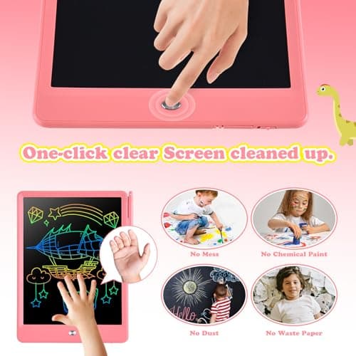 EooCoo LCD Writing Tablet for Kids, Road Trip Essentials 10 Inch Kids Drawing Pad, No Mess Coloring Books for Toddler, Travel Toys Airplane Activities, Back to School Gift for 3-8 Years Old Girls Boys — view 4