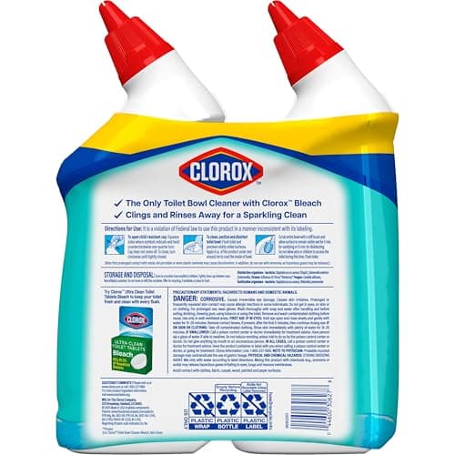 Clorox Toilet Bowl Cleaner Clinging Bleach Gel, Kills 99.9% of Bacteria and Viruses, Ocean Mist, 24 Fl Oz, Pack of 2 — view 12
