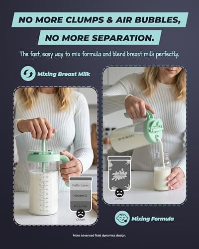 Borosilicate Glass Formula Mixing Pitcher – 32oz True Mixing Capacity, Time Dial for Freshness Tracking, Dishwasher-Safe, BPA-Free Lid, Perfect for Breastmilk Pitcher Method & Multi-Baby Feeding, Blue — view 4