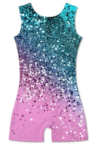 uideazone Leotard for Girls Gymnastics Kids Quick Dry Dance Unitards Athletic Sparkly One Piece Ballet Dance Bodysuit for 6-7 Years