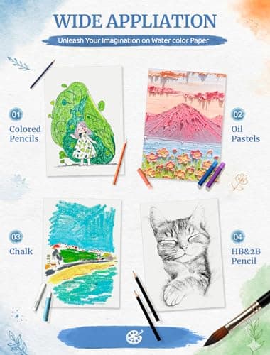 84 Sheets Watercolor Paper 5x7, 110 LB/230 GSM Water Color Paper 5 x 7, Cold Press Watercolor Paper Bulk, 5x7 Watercolor Paper Pad for Kids Adults, Art Paper for Painting, Sketching, Acrylic, Gouache — view 5