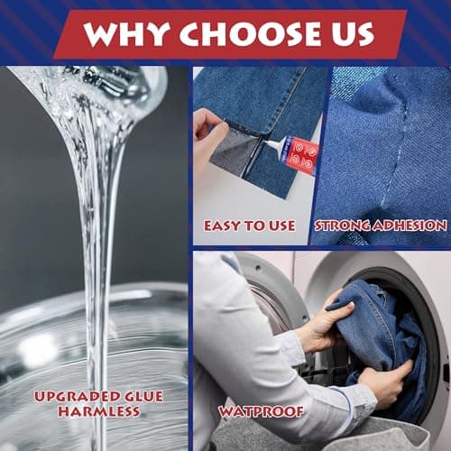 YAFLC Fabric Glue Permanent, Fabric Glue for Patch, Clear Fabrics Adhesive for Clothing Permanent Washable for All Cotton, Denim, Flannel, Polyester 75 ml — view 4