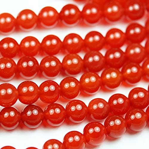 Red Agate Beads 8mm Gemstone Beads for Making Jewellery Energy Healing Crystals Jewelry Chakra Crystal Jewerly Beading supplies 15.5inch About 46-48 Beads