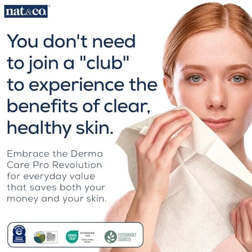 Nat.&Co. Derma Care Pro 100% USDA Biobased Material XL Towel - Professional Grade Extra Large Face Towels - Bio-Based Towel, Makeup Remover Dry Wipes, Facial Wash Cloths for Sensitive and Clean Skin — view 2