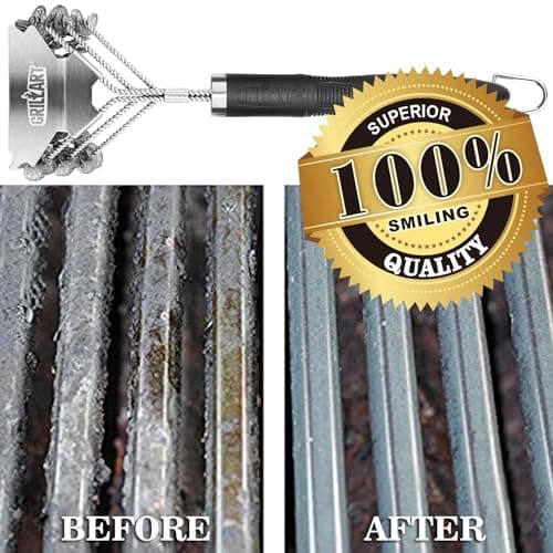 Grill Brush and Scraper Bristle Free – Safe BBQ Brush for Grill – 18'' Stainless Grill Grate Cleaner - Safe Grill Accessories for Porcelain/Weber Gas/Charcoal Grill – Gifts for Grill Wizard — view 6