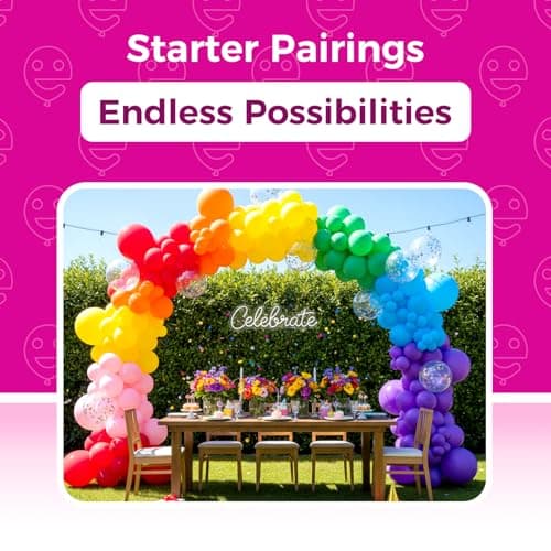 Bezente Assorted Rainbow Latex Balloons, 100 Pack 12 inch Round Helium Bright Color Balloons for Birthday Bridal Shower Wedding Party Decorations — view 3