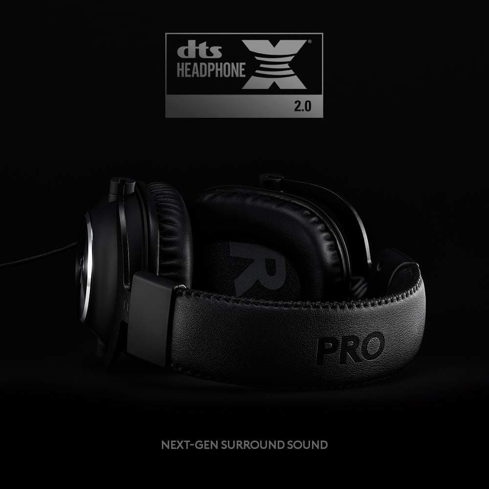 Logitech G PRO X Gaming-Headset, Corded, Over-Ear Headphones with Blue VO!CE Mic, DTS Headphone:X 7.1, 50mm PRO-G Drivers, 7.1 Surround Sound for Gaming, PC/PS/Xbox/Nintendo Switch - Black — view 2