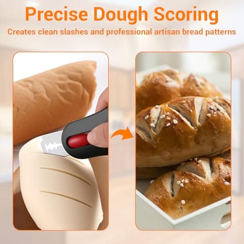 Bread Lame with 11 Blades Magnetic Sourdough Bread Scoring Tool Sour Dough Baking Knife Supplies Scorer (Black) — view 2