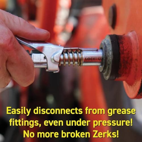 LockNLube Grease Gun Coupler, Patented Locking Jaws Create A Secure, Leak-Free Seal, The Original Rebuildable Locking Coupler, Rated to 10,000 PSI — view 5