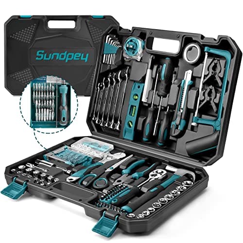 Sundpey 257PCs Home Tool Kit - Portable Repair Outils Complete General Household Hand Tool for Mechanic Tools for Men & Women with Ratchet & Screwdriver & Socket Set & Tool Box Storage Case