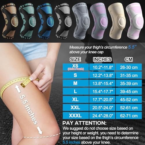 NEENCA Professional Knee Brace for Pain Relief, Medical Knee Support with Patella Pad & Side Stabilizers, Compression Knee Sleeve for Meniscus Tear, ACL, Joint Pain, Runner, Workout - FSA/HSA Eligible — view 3