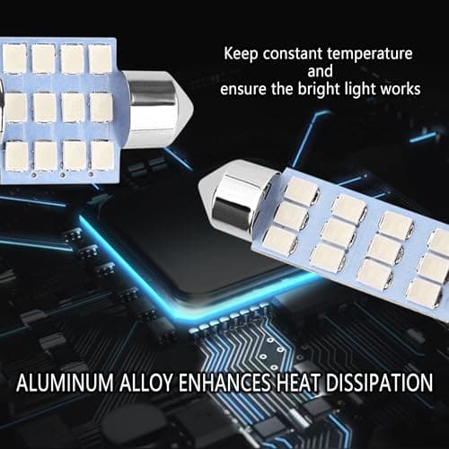 20PCS Soft Bright Car Interior Lights,Multiple Colors LED Bulbs,Automotive Replacement Lighting Products,Multifunctional Dome Lights/License Plate Lights/Trunk Lights/Map Lights (Red) — view 2