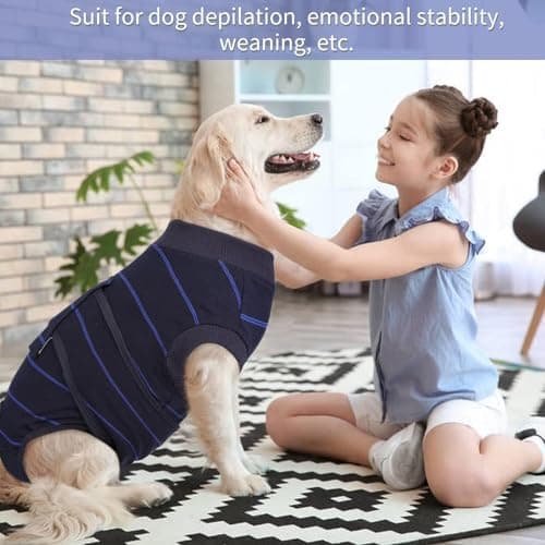 Kuoser Recovery Suit for Dogs, Female Male Dog Onesie for Spay Neuter, Anti Licking Dog Surgery Recovery Suit Soft Dog Bodysuit for Small Medium Large Dogs, Substitute E-Collar & Cone — view 8