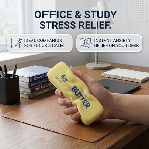 Slow Rising Butter Squishy, Realistic Butter Stick Stress Relief Ball for Adults and Teens, Cute Sensory Fidget Gadget, Soft Anxiety Relief with Wet Rebound, Squeeze Squishy Stress Reliever (Yellow) — view 2