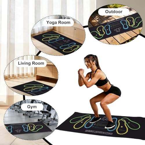 Squat Target Pad with Foot Position, 80x35cm/31.5x13.78in Non-Slip Squat Mat Home Gym & Fitness Accessories for Squats Leg Workouts Abdominal Training (Style 2) — view 5