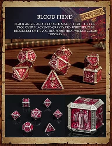 UD Unique Dice DND Metal Dice Set D&D Polyhedral Dice Set with Gift Box Metal Box DND Dice Set Polyhedron Dice for Dungeons and Dragons MTG D&D RPG Table Games D4 D6 D8 D10 D12 D20 Role Playing Game — view 3