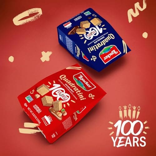 Loacker Quadratini | Bite Size Cream Filled Wafer Cookies | 30% Less Sugar | Non-GMO | No Artificial Flavorings, Added Colors, or Preservatives | Halal & Kosher (250 g (Pack of 1), Hazelnut) — view 3