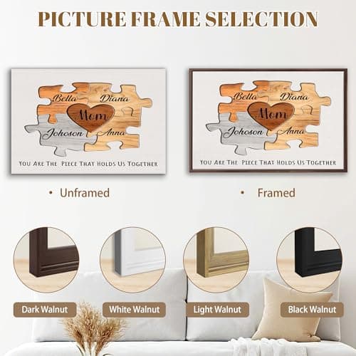 Personalized Mothers Day Idea Gifts for Mom from Daughter Son Kids Husband Custom Puzzles Sign Canvas Prints with Names for Mom Nana Grandma Customized Mother's Day Birthday Wall Art Decoration Gift — view 6