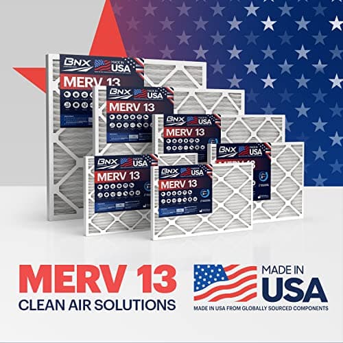 BNX TruFilter 20x25x1 Air Filter MERV 13 (6-Pack) - MADE IN USA - Electrostatic Pleated Air Conditioner HVAC AC Furnace Filters for Allergies, Pollen, Mold, Bacteria, Smoke, Allergen, MPR 1900 FPR 10 — view 7