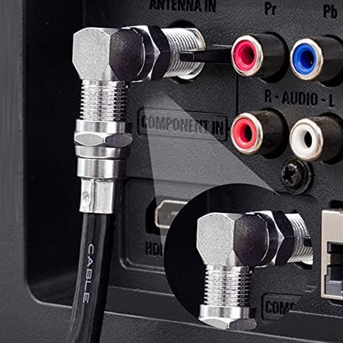 onelinkmore RG6 Coax Cable Extender Connector Upgraded F Type Adapter Coaxial Cable Right Angle Connector Male to Female Quick Adapter for Tight Corner Wall Mounted, TV Cables 90 Degree Pack of 2 — view 2